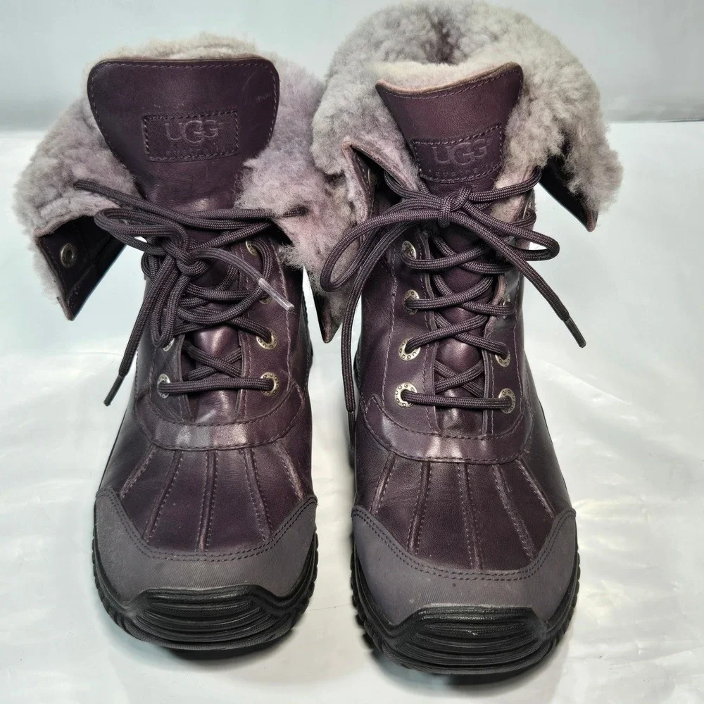 UGG Adirondack II Purple Leather Suede Winter Boots Vibram Sole 1909 Womens 6